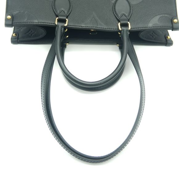 Louis Vuitton Tote Bag On The Go Monogram Emplant Leather Noir MM Shoulder Bag - Picture 5 of 9